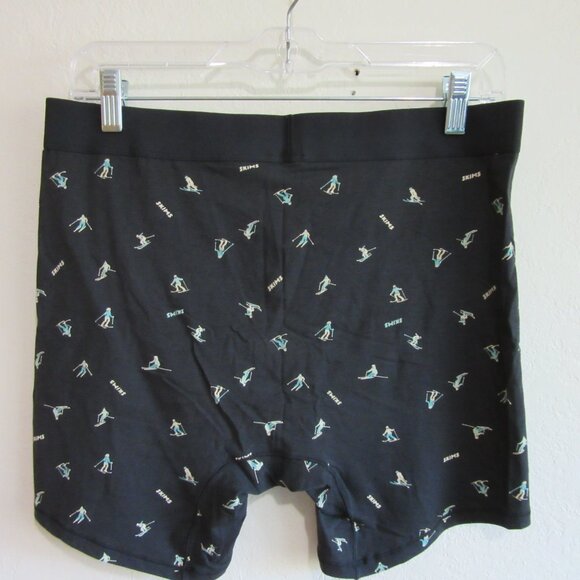 SKIMS Onyx Ski Print Boyfriend L Matching Boxer Set Long Sleeve NWT - Picture 8 of 9